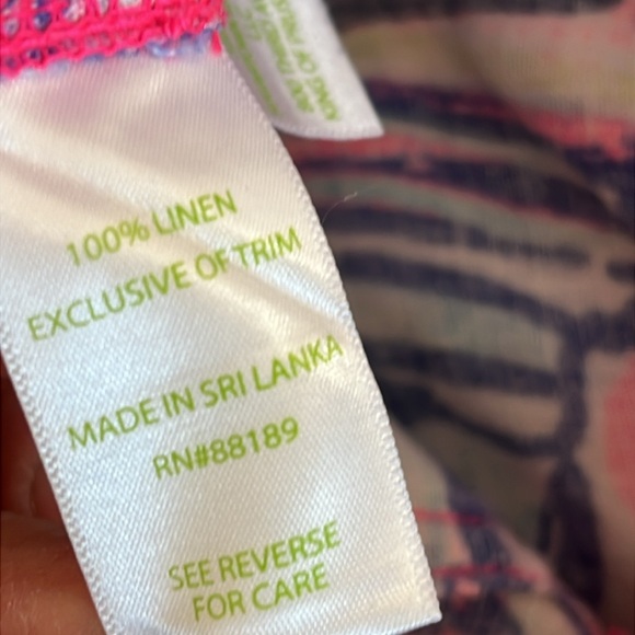 LILLY PULITZER Linen Galley Pants - Tiki Pink Cabana Crazed - 6 - Picture 10 of 13